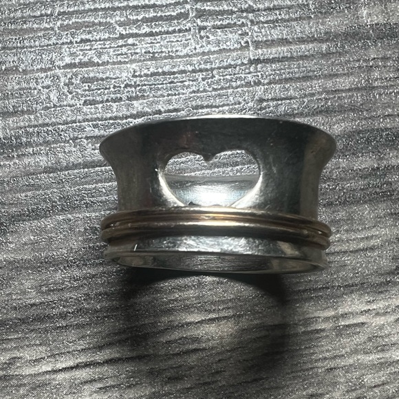 Brave Love Spinner ring Sterling silver with 10k Gold - Picture 6 of 7